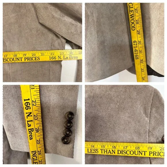 VTG Chaps Ralph Lauren Men's 44L Tan Corduroy Blazer Jacket Sport Coat Career - Picture 10 of 14